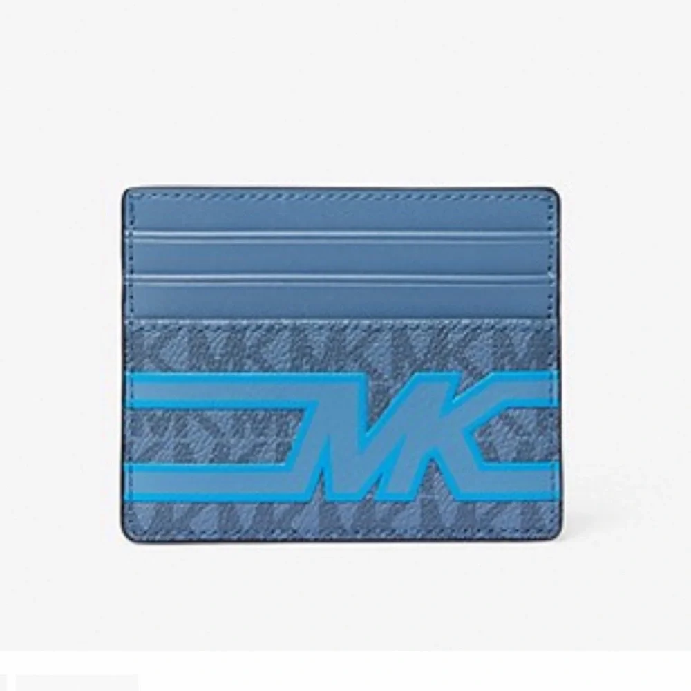 Michael Kors Cooper Graphic Logo Tall Card Case Denim Multi 36S3LCOD2B NWT